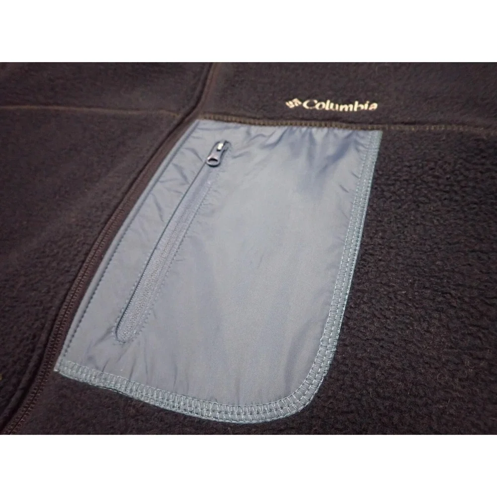 Columbia Fleece Jacket Mens‎ XXL Blue Excellent Full Zip Mock Neck Pocket